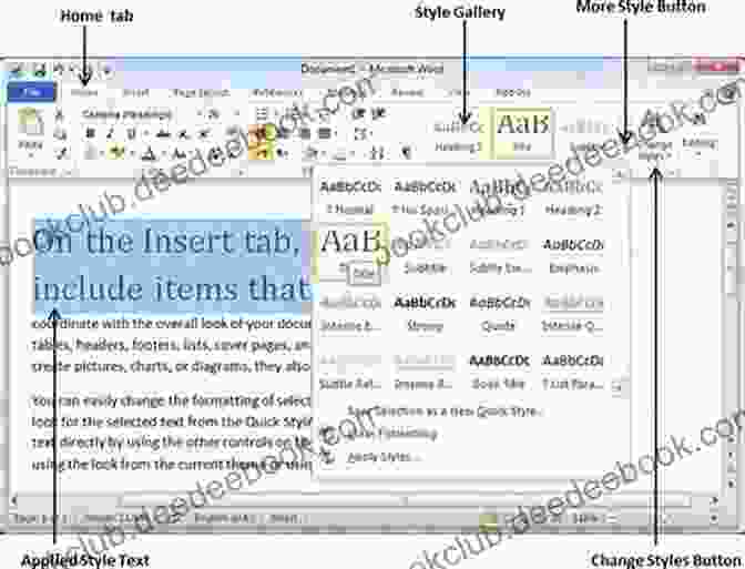 Diagram Demonstrating The Use Of Styles In Microsoft Word To Maintain Consistency In Font, Size, Color, And Indentation Across The Document. Useful Microsoft Word Tips And Tricks