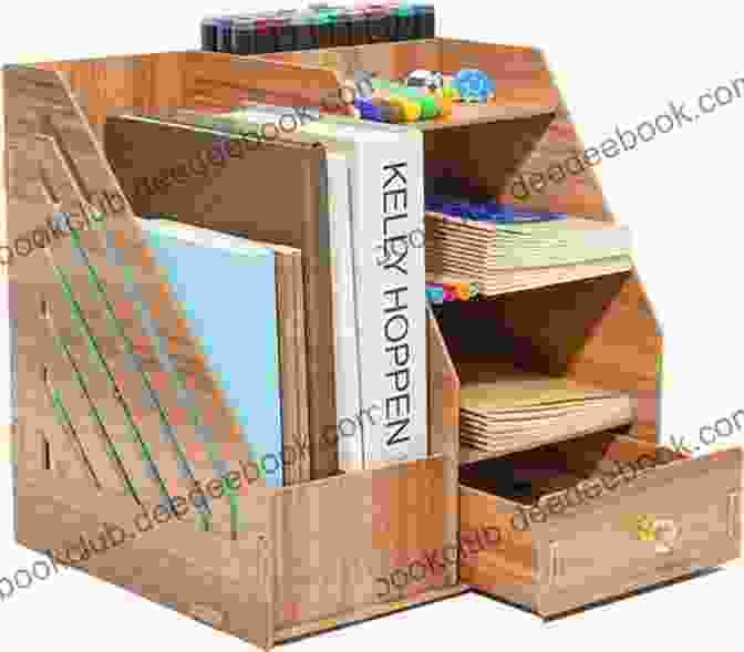 DIY Organizer Made Of Wood With A Natural Finish And Several Compartments For Storing Various Items Quilting With Kids: 16 Fun And Easy Projects To Make Together