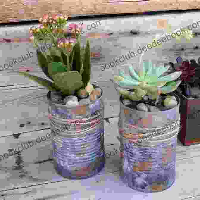 DIY Planter Made Of A Tin Can With A Painted Finish And A Small Succulent Plant Inside Quilting With Kids: 16 Fun And Easy Projects To Make Together