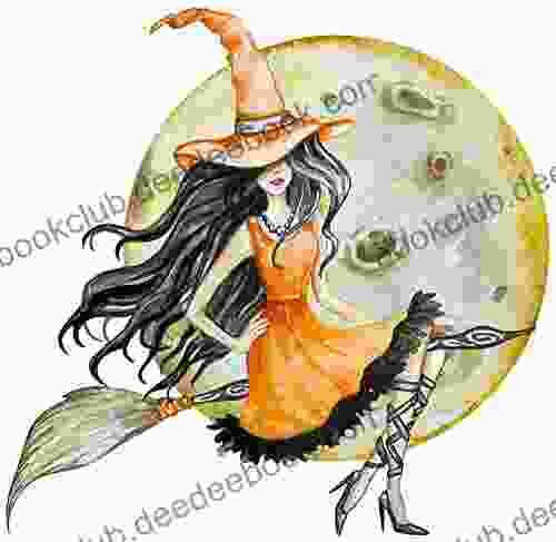 Witch Cross Stitch Pattern: Printable Watercolor Witch PDF Pattern DMC Floss Black White And Color Charts